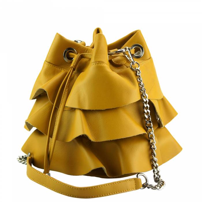 Modern Angles Ruffled Skirt Bucket Bag - Modern Angles Style and Class