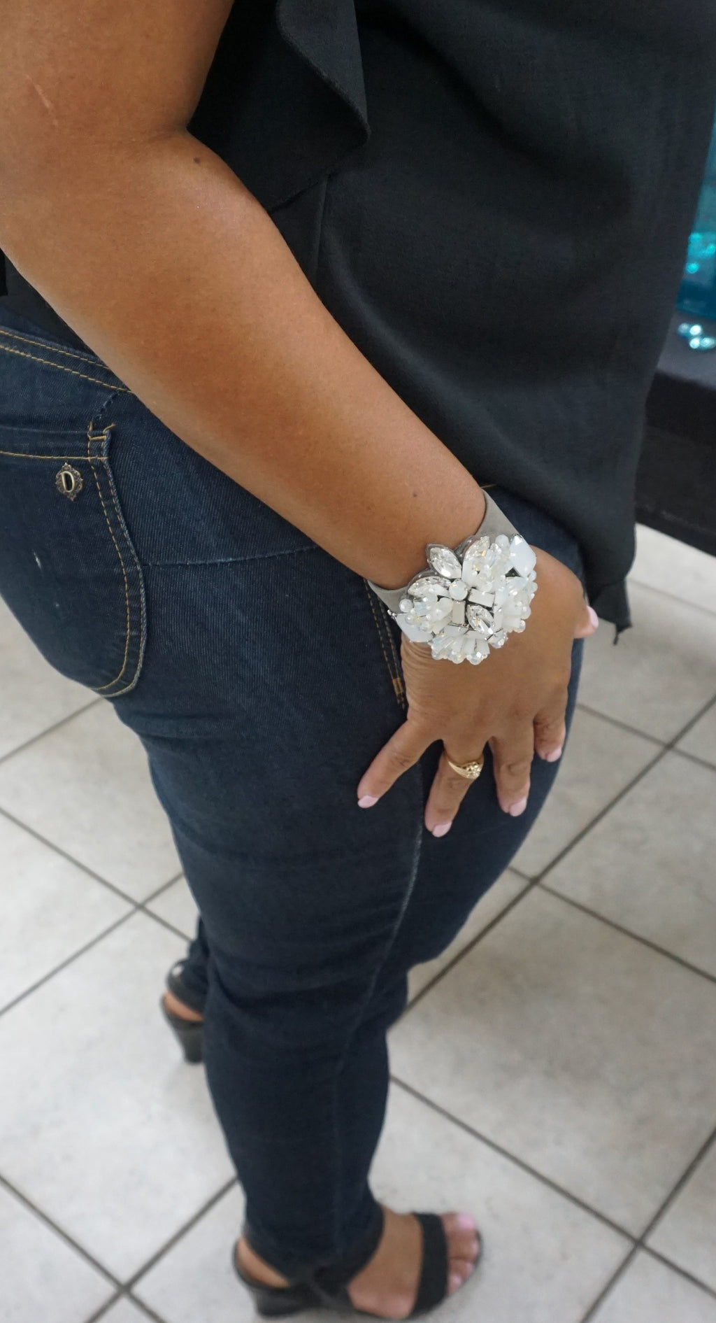 Elegant Floral Inspired Bracelet Cuff - Modern Angles Style and Class