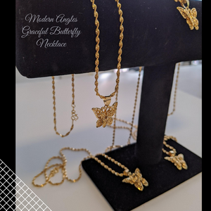 Graceful Butterfly Necklace - Modern Angles Style and Class