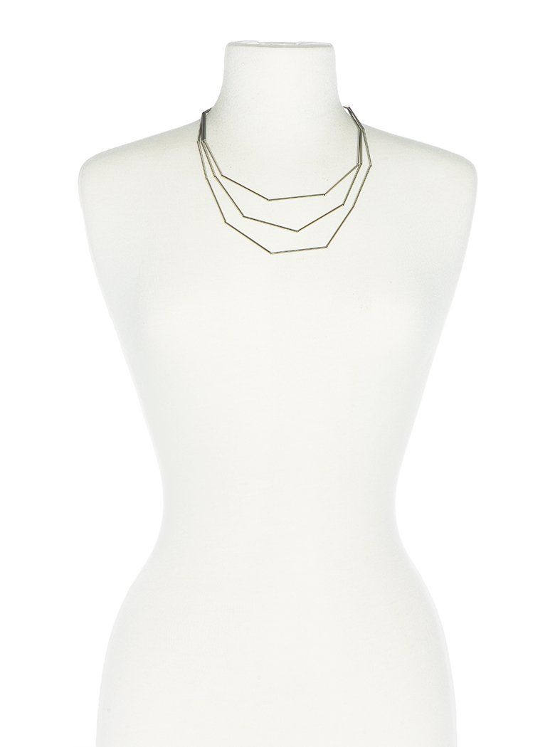 The Modern Angles Smooth Necklace in Silver - Modern Angles Style and Class