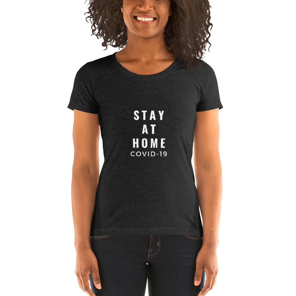 Stay At Home Dark Ladies' short sleeve t-shirt - Modern Angles Style and Class